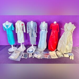 Vtg 6 Danbury Mint Princess Diana Outfits W/ Accessories Jewelry Shoes Purses